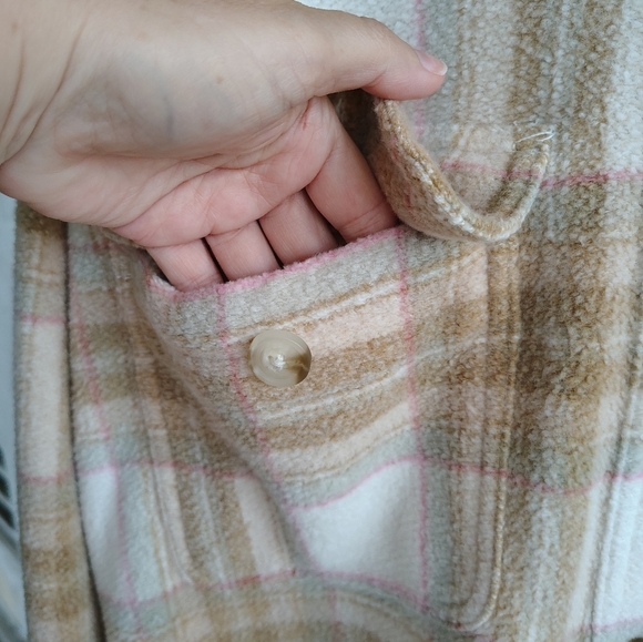 New! American Eagle Oversized Plaid Shacket XL – Cozy Classic Fleece - Picture 9 of 12